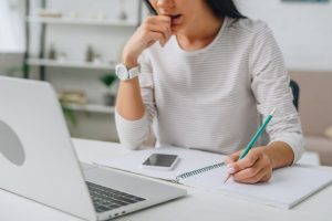 Woman learning online